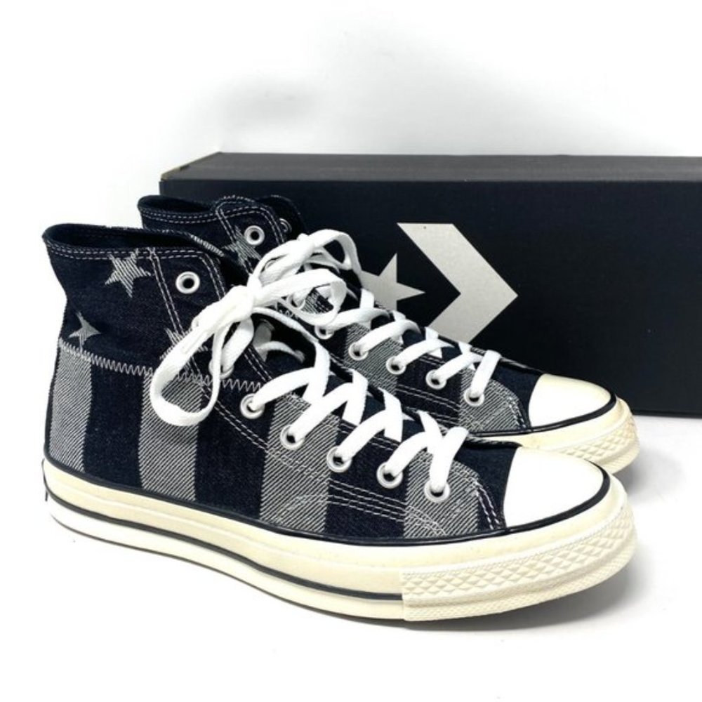 💖MEGA SALE💖CONVERSE Women AdVulc Chuck 70 Hi Top Stripes Black Canvas 167709C - Picture 2 of 9